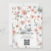 Invitation Fête des mariées de jardin Fleur sauvage QR Code (Dos)