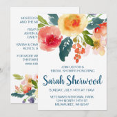 Invitation Fête des mariées de jardin fleuri (Devant / Derrière)