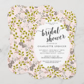 Invitation Fête des mariées de jardin fleuri de bois doux (Devant / Derrière)