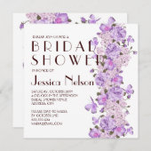 Invitation Fête des mariées de jardin fleuri de papillon (Devant / Derrière)