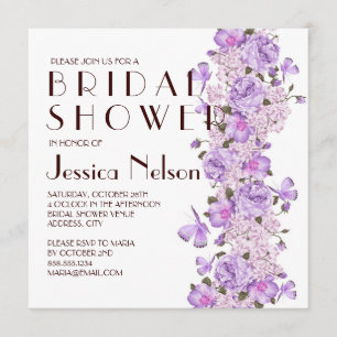 Invitation Fête des mariées de jardin fleuri de papillon