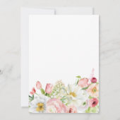 Invitation Fête des mariées de jardin fleuri rose et bleu (Dos)