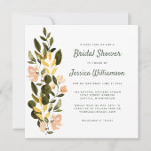 Invitation Fête des mariées de jardin fleuri rustique aquarel (Devant)