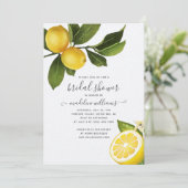 Invitation Fête des mariées de jardin moderne Citrus Lemon Ga (Debout devant)