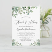 Invitation Fête des mariées de jardin romantique Feuille Euca (Debout devant)