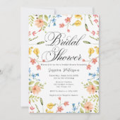 Invitation Fête des mariées de jardin rustique Fleur sauvage  (Devant)