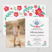 Invitation Fête des mariées de jardinage de canne d'eau (Devant / Derrière)