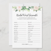 Invitation FÊTE DES MARIÉES de jeu DEVON Word Scramble (Devant)