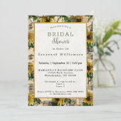 Invitation Fête des mariées de journal de tournesol jaune rét (Debout devant)