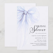 Invitation Fête des mariées de la boîte à coquette bleu doux (Devant / Derrière)