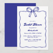 Invitation Fête des mariées de la boîte à ruban à main blanch (Devant / Derrière)