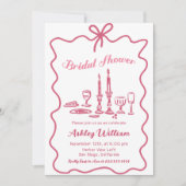 Invitation Fête des mariées de la boue rose à main lunaire (Devant)