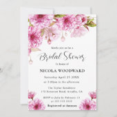 Invitation Fête des mariées de la branche de fleurs de cerisi (Devant)