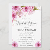Invitation Fête des mariées de la branche de fleurs de cerisi (Devant)