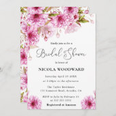 Invitation Fête des mariées de la branche de fleurs de cerisi (Devant / Derrière)