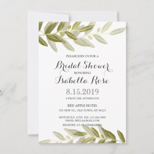 Invitation Fête des mariées de la branche d'olivie (Devant)