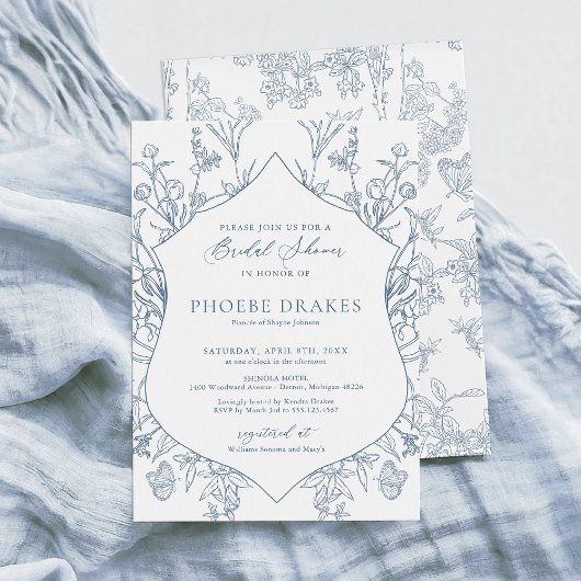 Invitation Fête des mariées de la Cimier Florale Bleue Victor