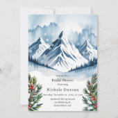 Invitation Fête des mariées de la couronne de pin neige d'hiv (Devant)