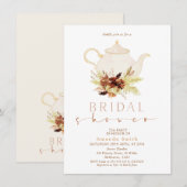 Invitation Fête des mariées de la fête du thé à la florale du (Devant / Derrière)