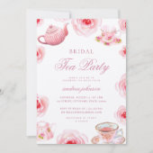 Invitation Fête des mariées de la fête du thé rose (Devant)