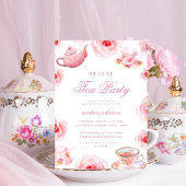 Invitation Fête des mariées de la fête du thé rose