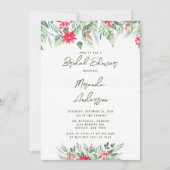 Invitation Fête des mariées de la feuille de peinture florale (Devant)