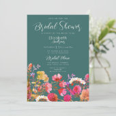 Invitation Fête des mariées de la flore jaune rose orange mau (Debout devant)