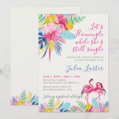 Invitation Fête des mariées de la forêt sauvage tropicale ros (Devant / Derrière)