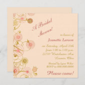 Invitation Fête des mariées de la frontière de la fleur lunai (Devant / Derrière)