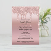 Invitation Fête des mariées de la goutte d'or rose pâle (Debout devant)