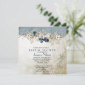 Invitation Fête des mariées de la journée d'hiver bleu froid (Debout devant)