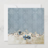Invitation Fête des mariées de la journée d'hiver bleu froid (Dos)