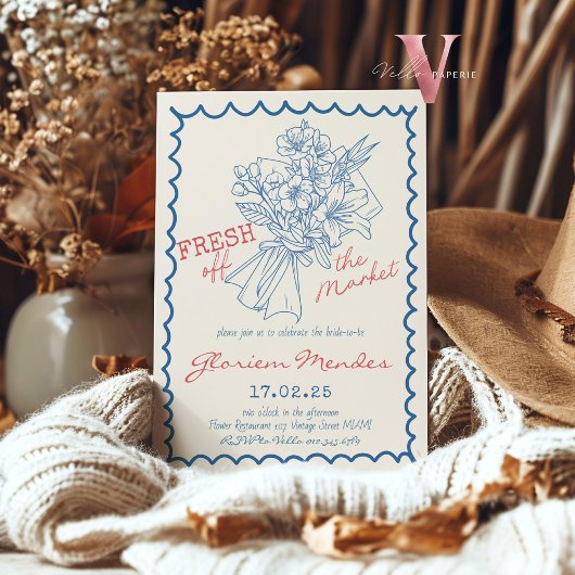 Invitation Fête des mariées de la main frais hors 