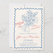 Invitation Fête des mariées de la main frais hors  (Devant)