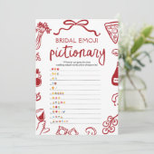 Invitation Fête des mariées de la main rouge Emoji Pictionary (Debout devant)