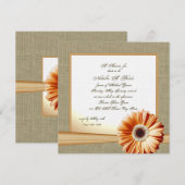 Invitation Fête des mariées de la marguerite orange (Devant / Derrière)