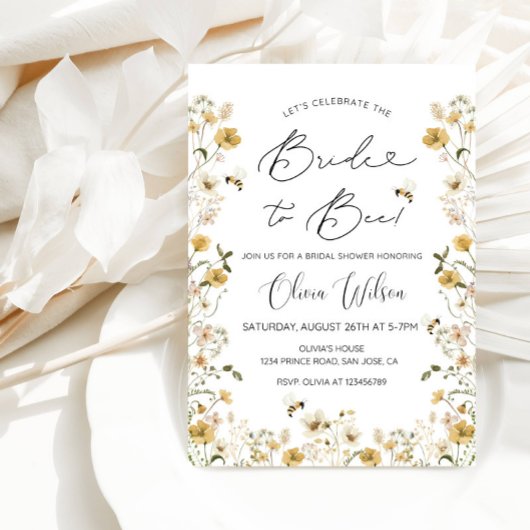 Invitation Fête des mariées de la mariée à l'abeille - mignon