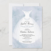 Invitation Fête des mariées de la mariée d'aquarelle bleue (Devant)