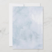 Invitation Fête des mariées de la mariée d'aquarelle bleue (Dos)