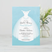 Invitation Fête des mariées de la mariée d'aquarelle bleue (Debout devant)