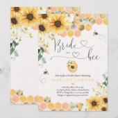 Invitation Fête des mariées de la mariée de tournesol (Devant / Derrière)