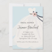 Invitation Fête des mariées de la mariée florale bleue (Devant)