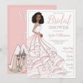 Invitation Fête des mariées de la mariée noire afro-américain (Devant / Derrière)