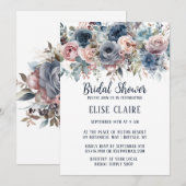 Invitation Fête des mariées de la Marine bleu bleu bleu rose (Devant / Derrière)