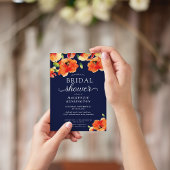 Invitation Fête des mariées de la Marine Blue Orange Golden P