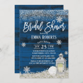 Invitation Fête des mariées de la marine de flocon de neige r (Devant / Derrière)