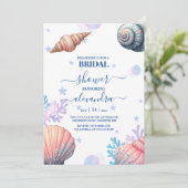 Invitation Fête des mariées de la marine de mariage Blue Seas (Debout devant)