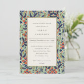 Invitation Fête des mariées de la marine Turquoise ornée (Debout devant)