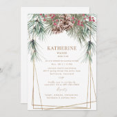 Invitation Fête des mariées de la marmite de pin d'hiver (Devant / Derrière)