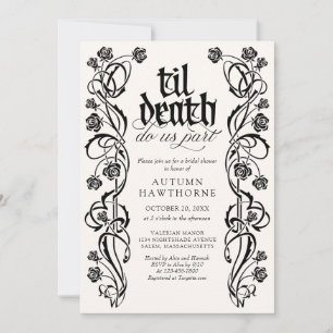 Invitation Fête des mariées de la mort Gothic Til